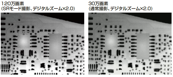 120万画素の高精細な熱画像