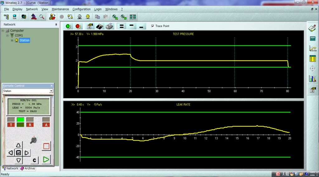波形解析ソフトWINATEQ300の画面