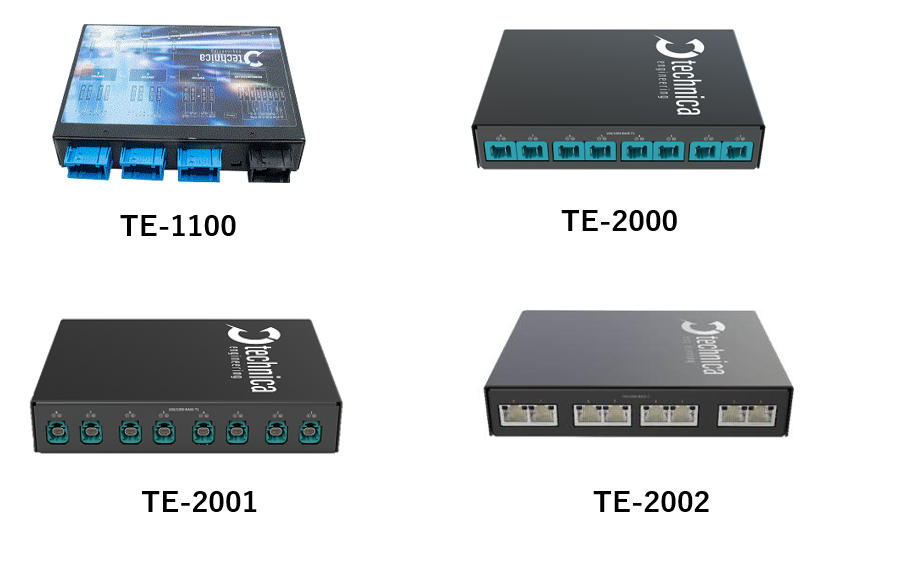  100/1000BASE-T1対応メディア・ゲートウェイ(スイッチ)　TE-1100 TE-2000/2001/2002