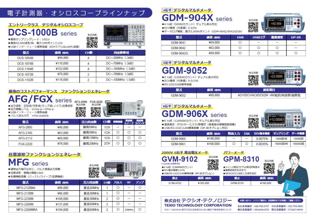【20万円以下（税別）】の高コスパ計測器ラインナップ２